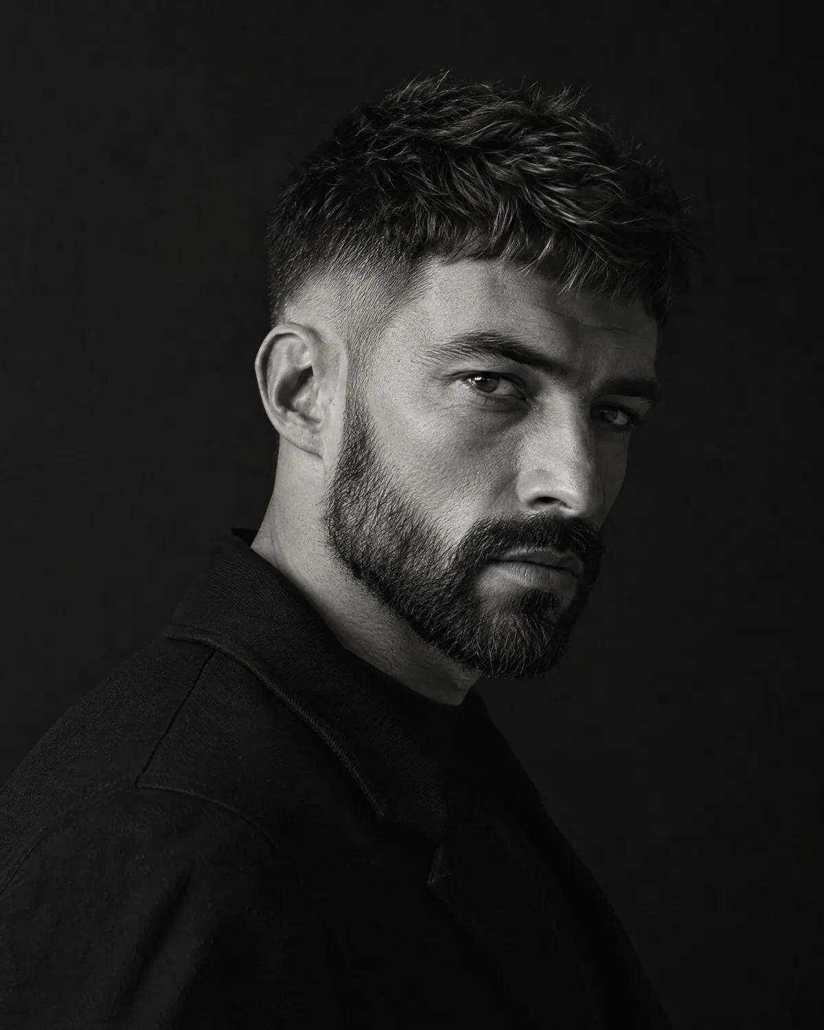 The complete look, generated editorial barbering photograph